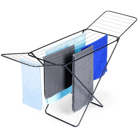 Udtrækkeligt sort metal indendørs/udendørs tørrestativ