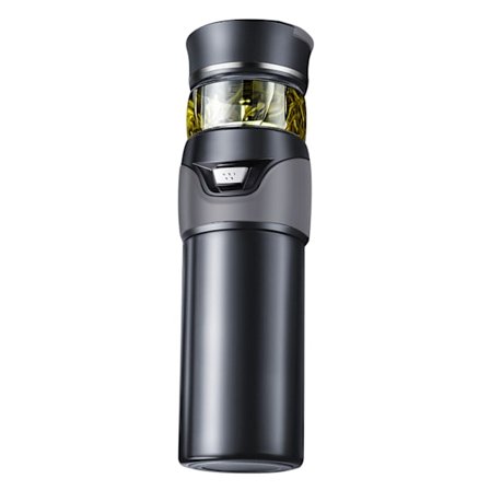 Te-tumbler med si i rustfrit stål, dobbeltvægget isoleret flaske til mænd, kontor, hjem, grå