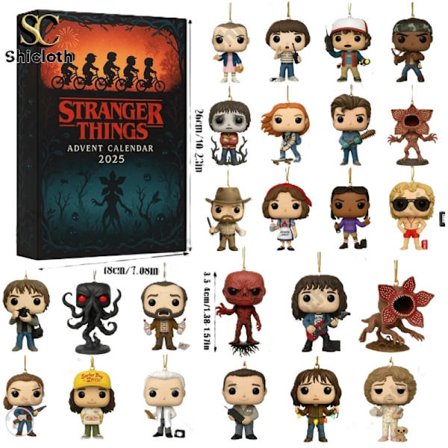 Stranger Things 2025 Julekalender Akryl Dekorert Nedtellingsboks