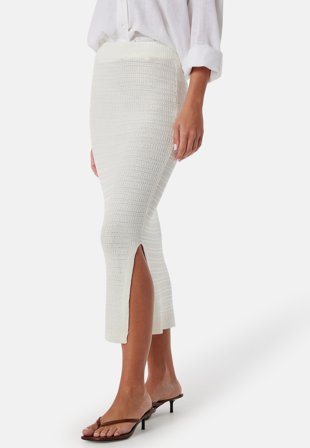 VILA - Vimargot Midi knit skirt - Egret - Kläder - - Bubbleroom