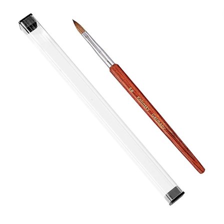 Kolinsky Akryl Nagelkonst Borste Nagel Snideri Nagel Förlängning Nagel Borste För Nagelkonst Manikyr Verktyg (8# 6#)