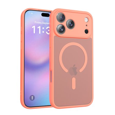 Kompatibel med iPhone iPhone 17 Pro Max cover, fint pore mat flydende cover, hud-følelse magnetisk anti-drop cover, orange iPhone 17 Pro Max