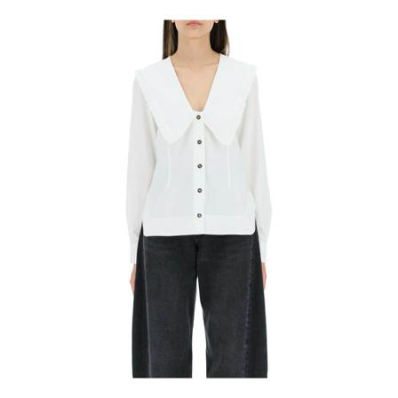 Ganni, Casual Shirts Biały, Kobieta, Rozmiar: L