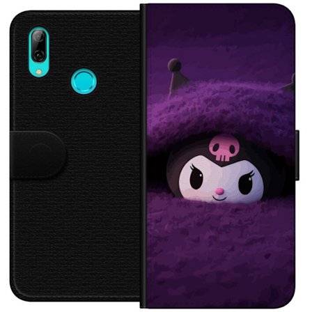 Kompatibel Tegnebogsetui til Huawei P smart 2019 Kuromi i et lilla luftigt miljø med en mystisk kawaii-design.