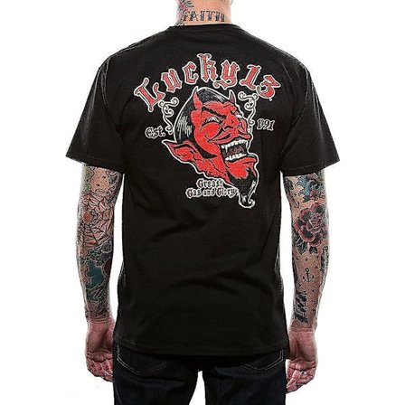 Lucky 13 Devil Grease Gas And Glory Rockabilly T-shirt