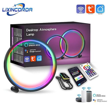 LED nattlys RGBIC atmosfære skrivebordslampe spillrom soverom