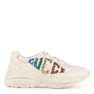 Kids - Gucci Mini Me leather sneakers - Rhyton 30 EU - Trainers - 30 EU - Cream - Mädchen
