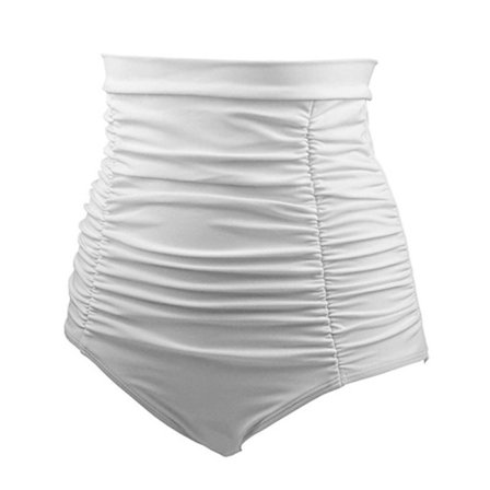 Damernas Rynkade Högmidjade Bikinitrosa Retro Vintage Bad