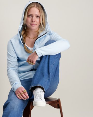 Peak Performance Jr Rider Zip Hood Niebieski Bluzy z kapturem Dziewczyna - Kids Brand Store