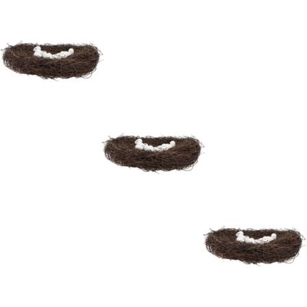 3 uppsättningar Påskboet Levande fågelboprydnad Realistiskt fågelbodekor Dekorativt vävt fågelbo Manuell fågelbodekor påskboet