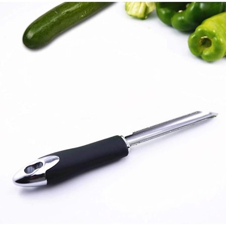 Zucchini-kärnare, Frukt- och Grönsaks-kärnare, Gurka Jalapeño Chili-kärnare, Professionell Köksredskap, Snabb Grönsaksfröborttagning (1 st, Svart) 