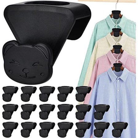 18 pladsbesparende kroge (sort bjørn), bøjleforbindelseskroge, som s