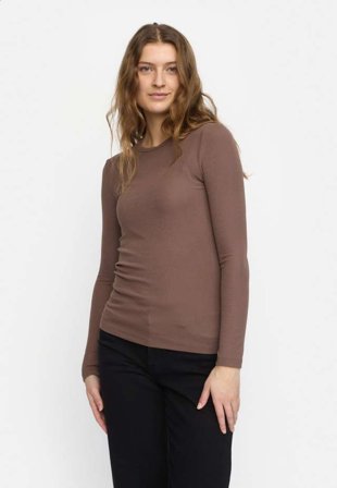 Soft Rebels Srfenja O-neck Top Blusar Dam Brun M