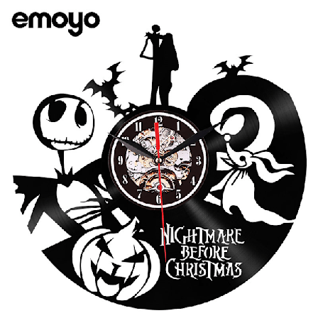 Konstig pumpa julklapp vinylskiva väggklocka Retro väggklocka självlysande julafton skräckSoul-klocka