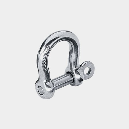 Grillete de lira Harken 5mm Shallow Bow Shackle, Ø5 mm, 17 mm, acero inoxidable, con tornillo de mariposa roscado