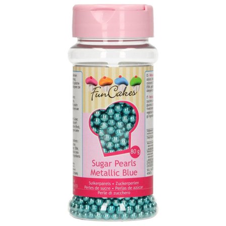 Sukkerperler Metallic Blå
