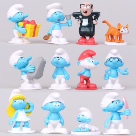 12 stk Smurf Doll Tegneserie Anime Dukke Leke Gave