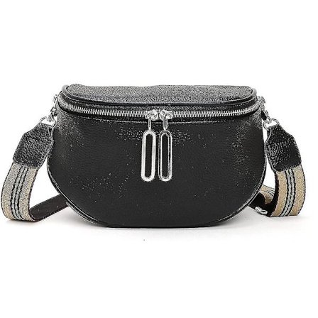 Olkalaukku Naisille Musta Ristilaukku Naisten Leveä Olkahihna Rinnassa Kannettava Laukku