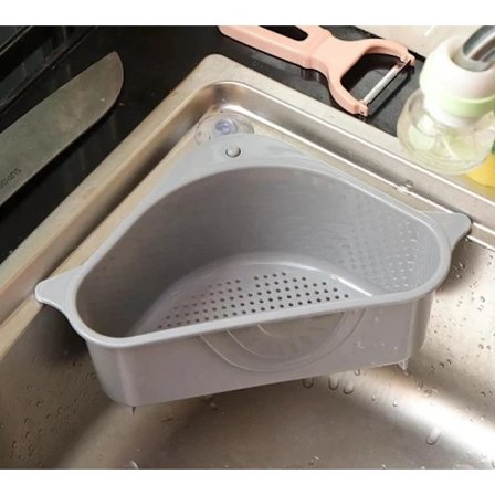 Køkkenvask trekant afløbskurv sugekop grøntsagsvaskbassin filter vandstativ opvaskbassin klud opbevaring hængende kurv