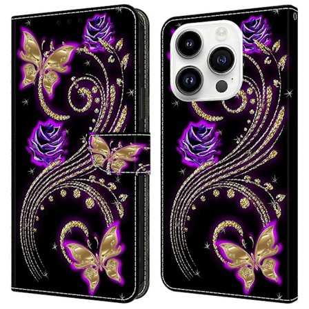 Skal till iPhone 16 Pro Max 3D-mönster PU Läder Plånboksfodral med Ställ