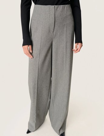 Soaked in Luxury Sllilu Corinne Wide Long Pants - Grey - S