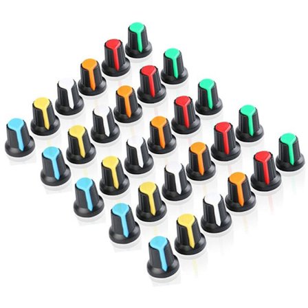 120 st potentiometerknapp i plast med 6 mm diameter axelhål