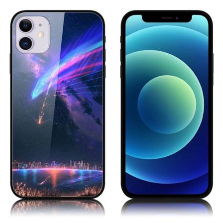 Mønstertryk Glas og fleksibelt og stødsikkert kombinationscover iPhone 12 mini 5,4 tommer - By Multicolor