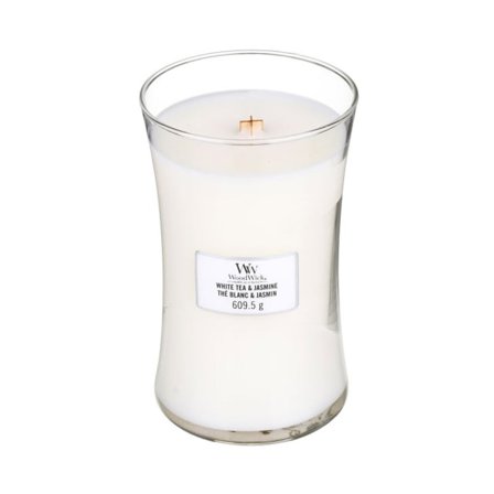 WoodWick Doftljus, White Tea & Jasmine, large Ljus ljusstakar