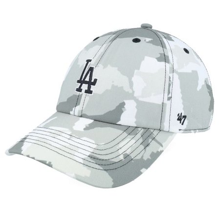 47 Brand - MLB Camo unconstructed Keps - Los Angeles Dodgers MLB Star 47 Clean Up Grey Camo Dad Cap @ Hatstore