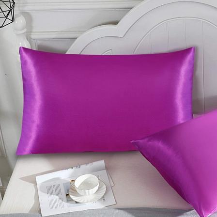 Silkki kuin kaksipuolinen jää Silkkityynyliina yksivärinen tyynyliina -1 pari violet (51 * 66cm pair)