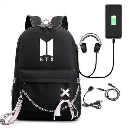 Bts Peripheral Backpack Cute Support Male And Female Students Schoolbag Korean Version Campus Backpack Cross-border