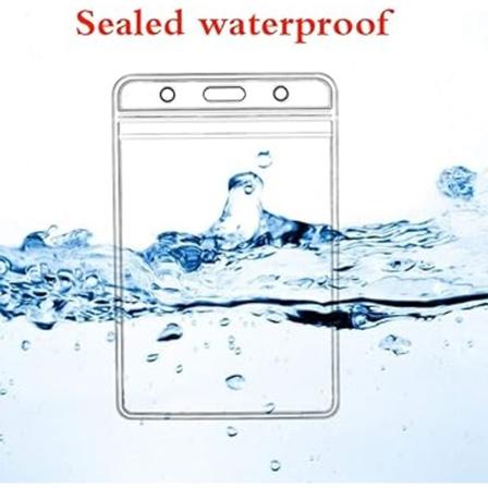 6 st vertikala ID-kortshållare, förseglade, vattentäta, klara plast