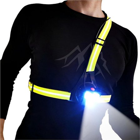 Løpelys. Løpevestlys. USB-oppladbar. Løpevest - IPX4 vanntett