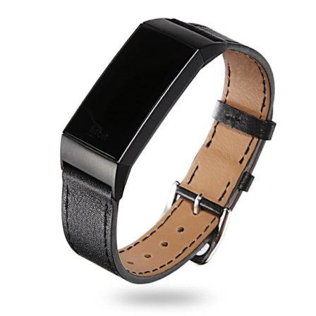 Fitbit Charge 3 äkta klockarmband - Svart