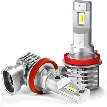 H11/H8/H9 LED-polttimo, 6500K valkoinen autoon 12V-24V, korvaussarja ajovalopolttimolle. (2 kpl)