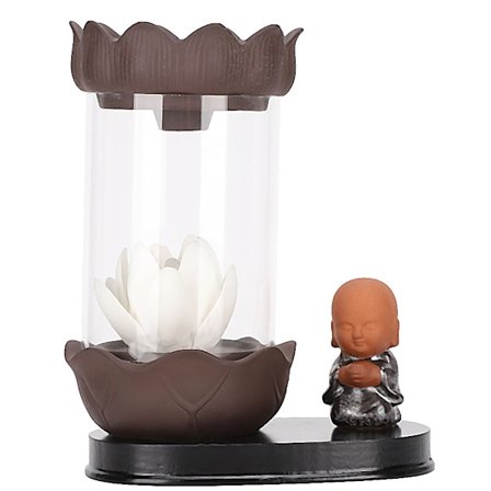 Rökelsehållare Heminredning Prydnader Vindruta Liten Munk Vit Blomformad LED-lampa