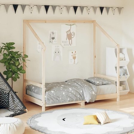 VidaXl Sängram I Massiv Furu För Barnsäng 80X160 Cm - Litenleker