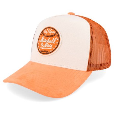 Mitchell & Ness - Orange trucker Keps - Baseball White/Orange A-Frame Trucker @ Hatstore