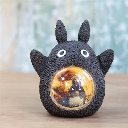 Anime Min Granne Totoro Figurer Modell Toy LED Natt Ljus Sovrum Ornament