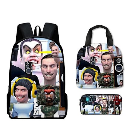 Nytt spel Skibidi toalett skolväska eller portfölj eller pennfodral eller tredelad ryggsäck studenter-17