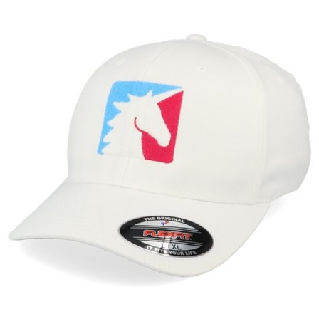 Unicorns - Vit flexfit Keps - Unicorn Sport Logo White Flexfit @ Hatstore