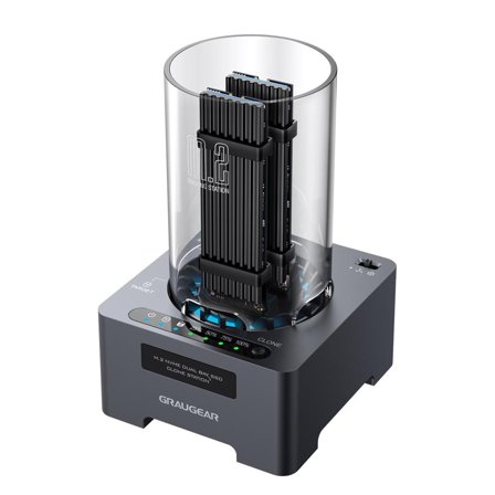GRAUGEAR DM.2 Klone Station M.2 NVMe SSD mit Lüfter 20Gbit