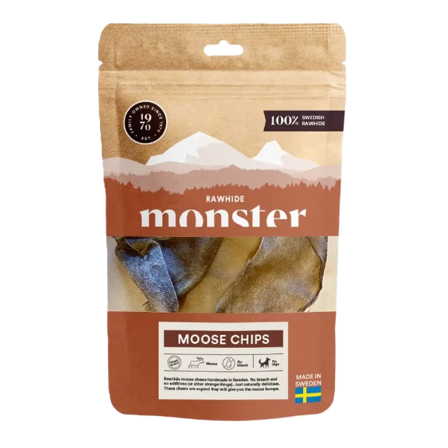Monster Pet Food - Rawhide Moose Chips Bag 10 pcs - Hund - Hundegodbiter & tyggebein - Tyggeruller & tyggepinner - ZOO.no