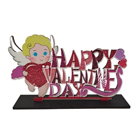 Træ "Be Mine" Bogstaver til Par Værelsesdekoration Tegneseriestil Valentinsdag