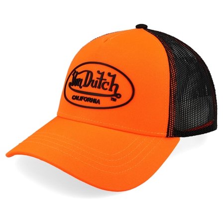 Von Dutch - Orange - trucker - Cap - Oval Patch Black/Orange A-Frame Trucker - Hatstore