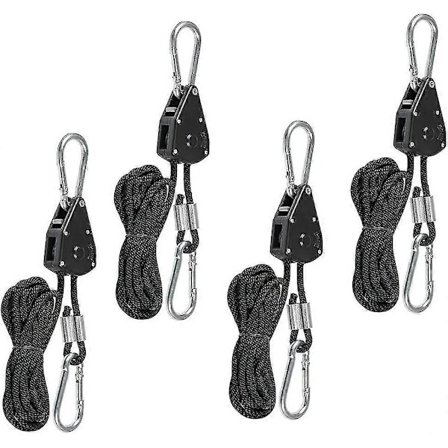 4 st Kraftiga Repspärrar med Krokar, Justerbar Repspärr för Växtlampa, 68 kg, Lättvikt[D]