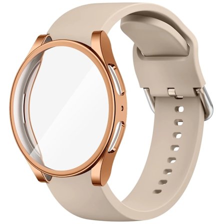 TPU-fodral + silikonarmband för Samsung Galaxy Watch 4 5 6 7 40mm 44mm Armband Skärmskydd Stötfångare för Galaxy Watch 4 5 6 7