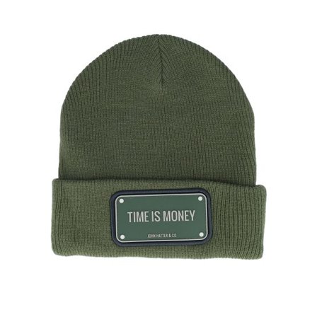 John Hatter & Co - Grön cuff Beanie - Rubber Time Is Money Green Cuff @ Hatstore