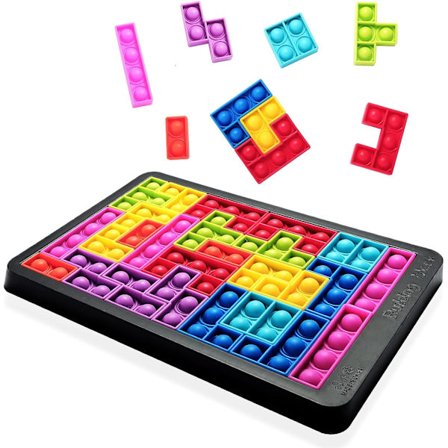 Pop Fidget Toy Its - Boble Stor Puslespill Pop Push It&Popper Boble Sensorisk Fidget Leker/Lette Klemme Leker/Puslespill (Svart-26stk)