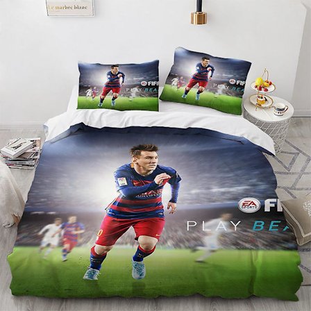 Zqmx-6# Cross Soccer Star 3D Digital Tryk Hjem Quilt Cover, Lagen, Pudebetræk, Sengetøj